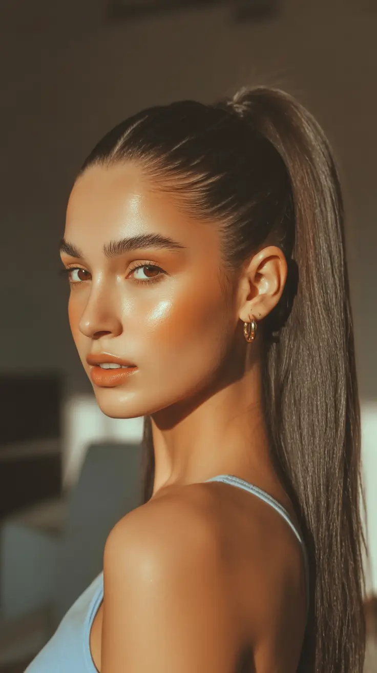 Fall hairstyle for long hairs Sleek High Ponytail