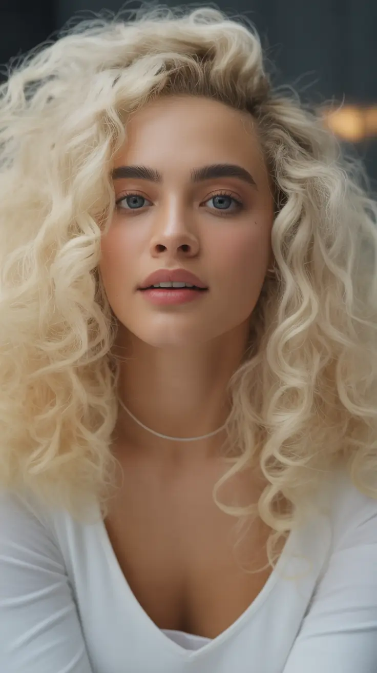 Fall hairstyle for long hairs Voluminous Blonde Curls