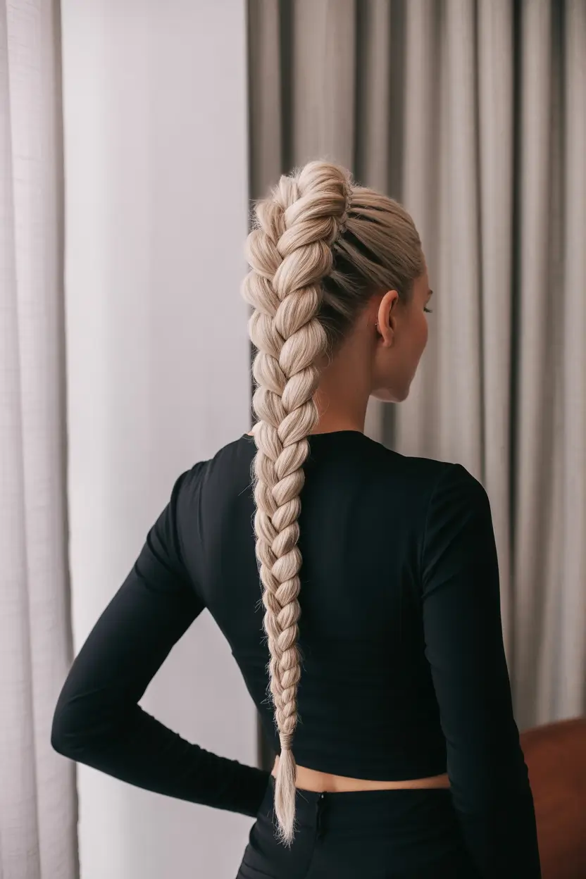 Fall hairstyle for long hairs Long Dutch Braid