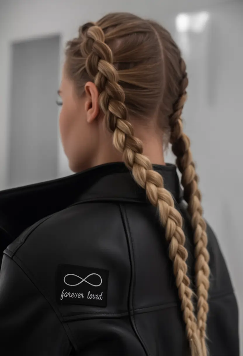 Fall hairstyle for long hairs Double Boxer Braids