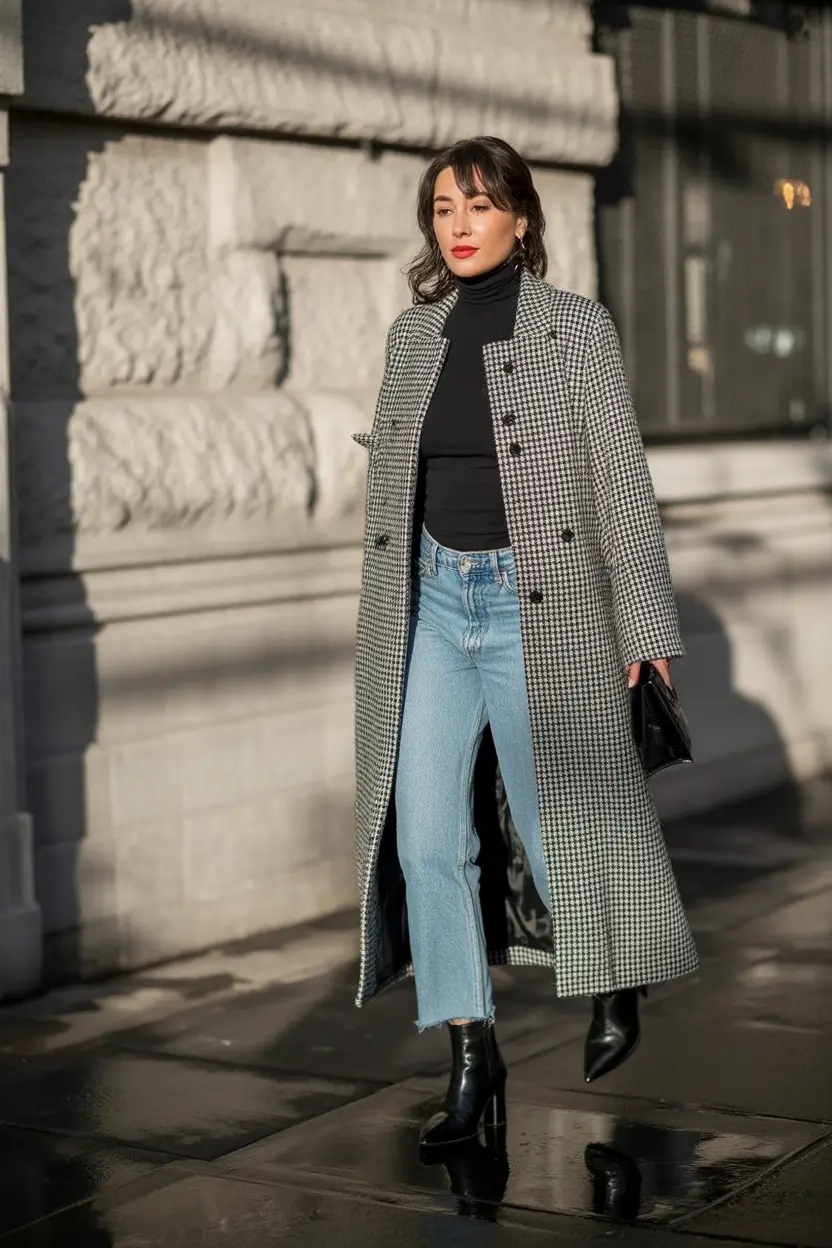 September outfits Tailored Vintage Vibes in Check Print
