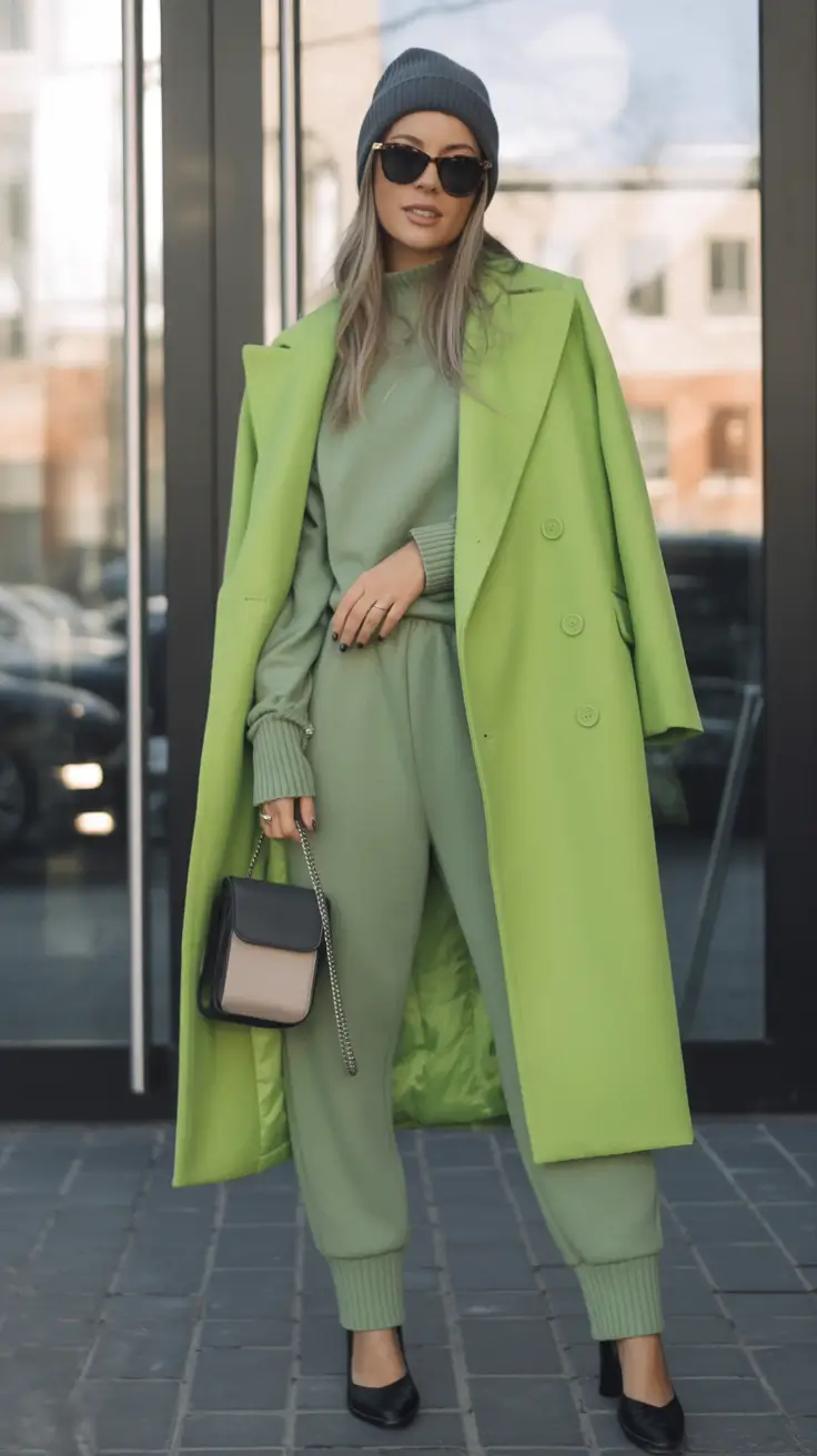 September outfits Lime Layers and Loungewear Luxe