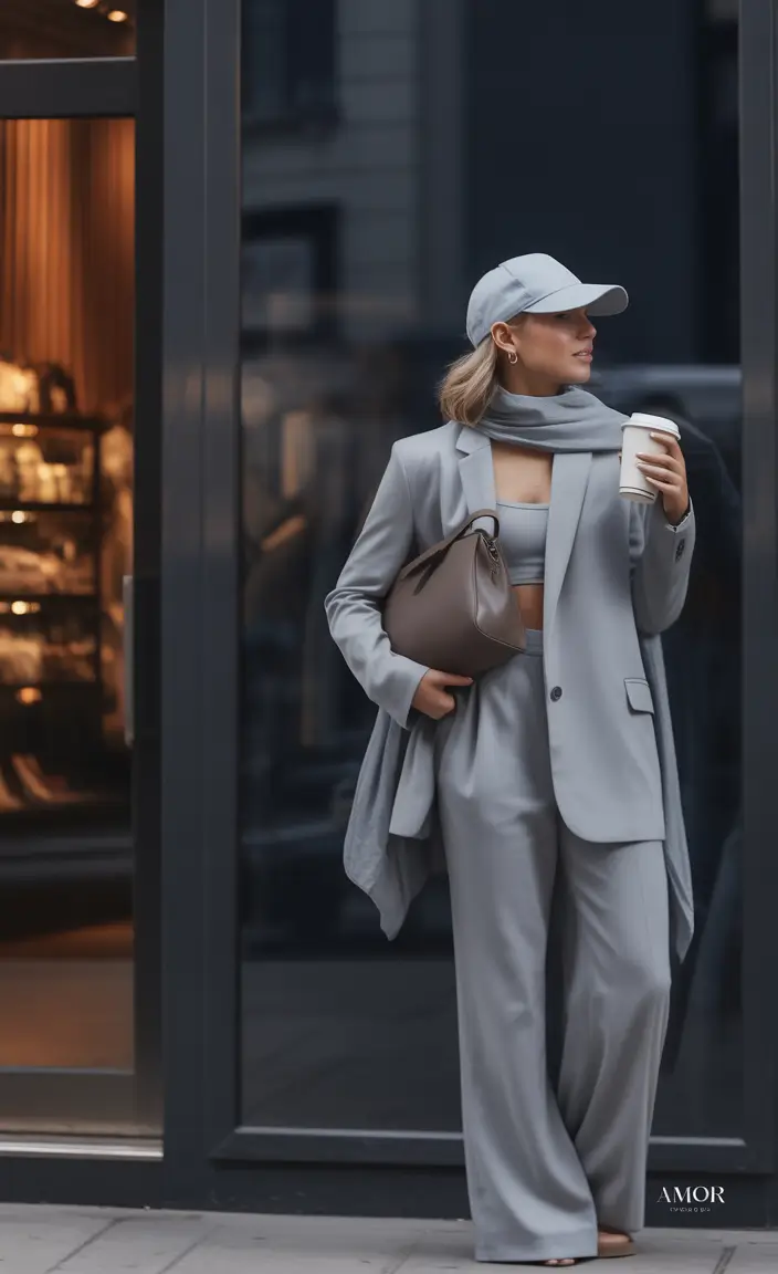 September outfits Cool Slate Tones Meet Power Suiting