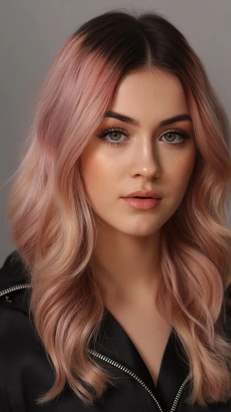 cute fall hair colors Soft Rose Gold Glow