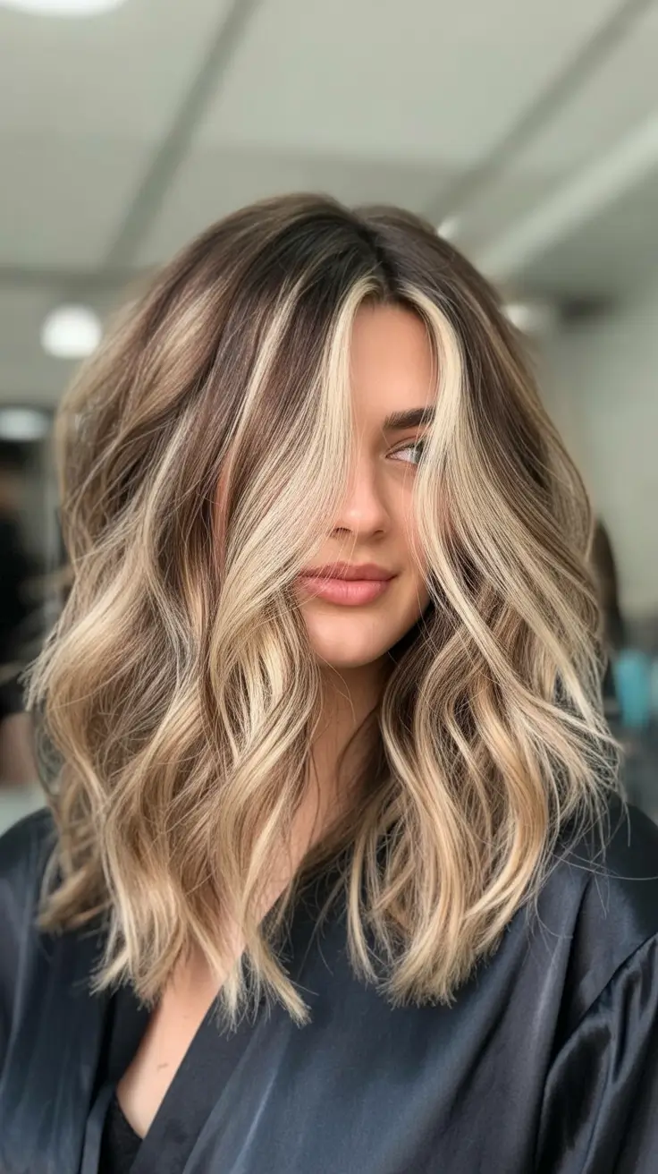 cute fall hair colors Dimensional Blonde with Money Piece