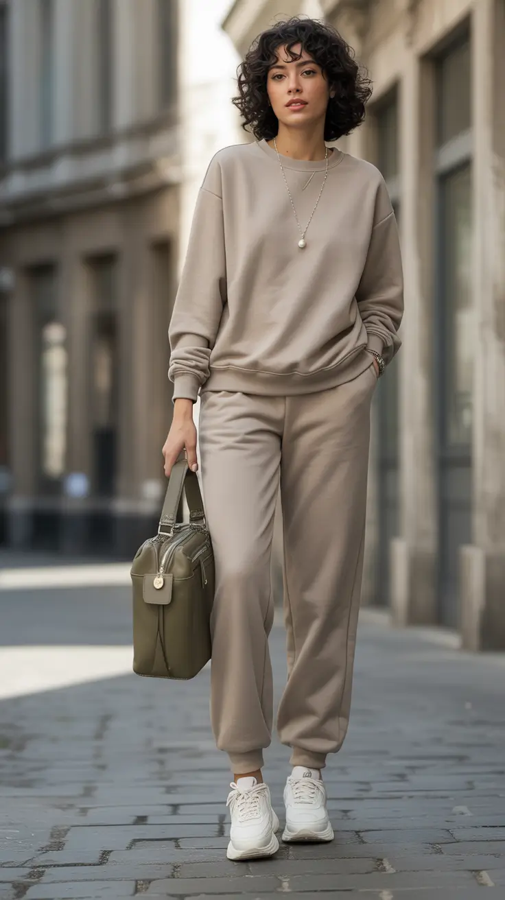 fall outfits for school Monotone Taupe Comfort