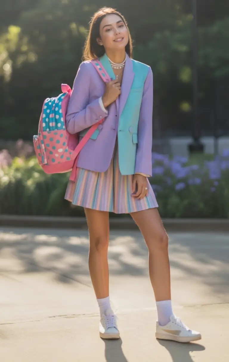 fall outfits for school Pastel Play in Blazer & Skirt