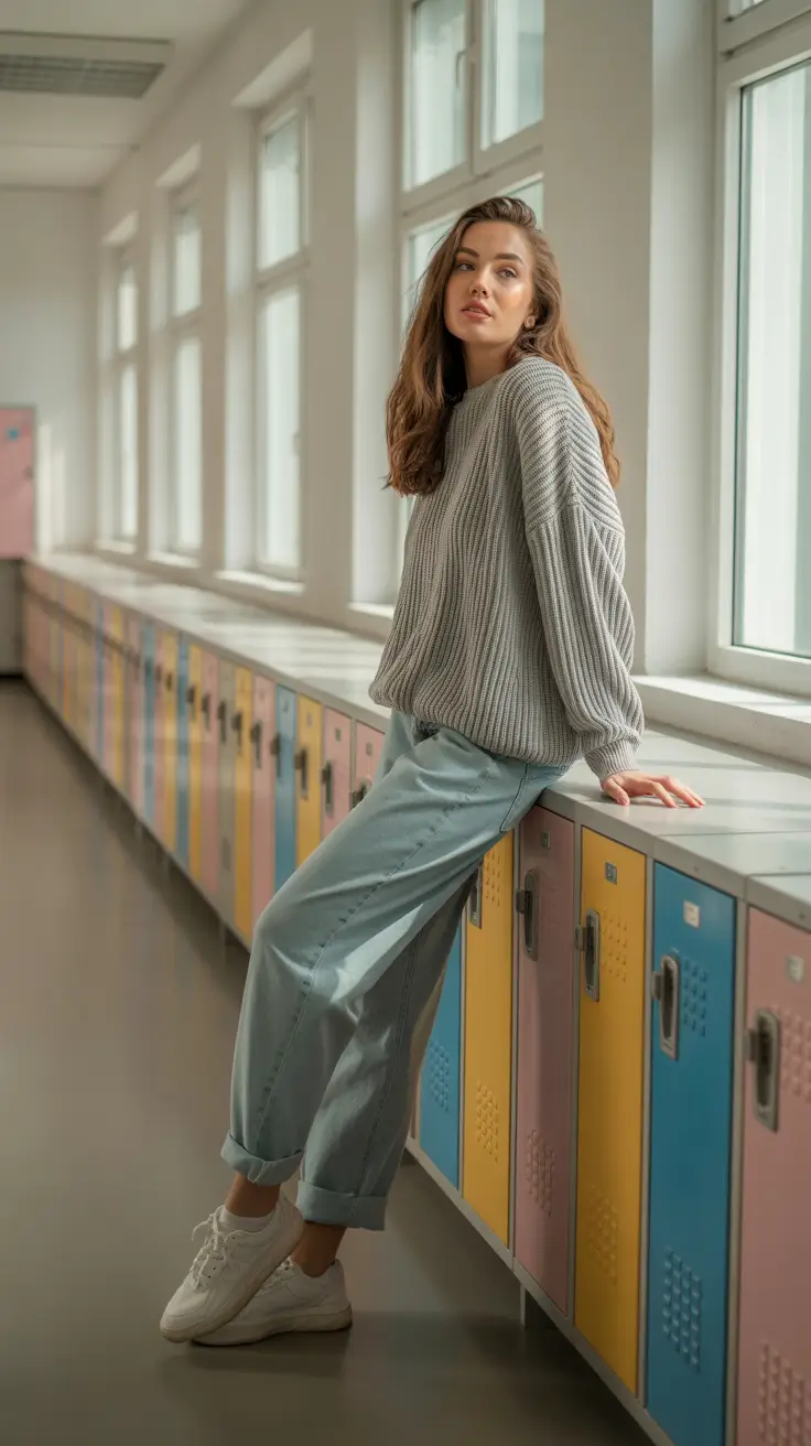 fall outfits for school Soft Grey Layers
