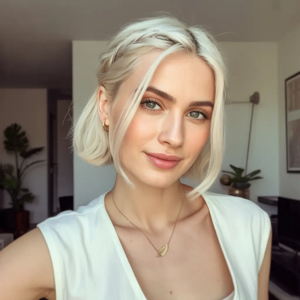 Fall hairstyle short hair Classic Blonde with Soft Front Pieces