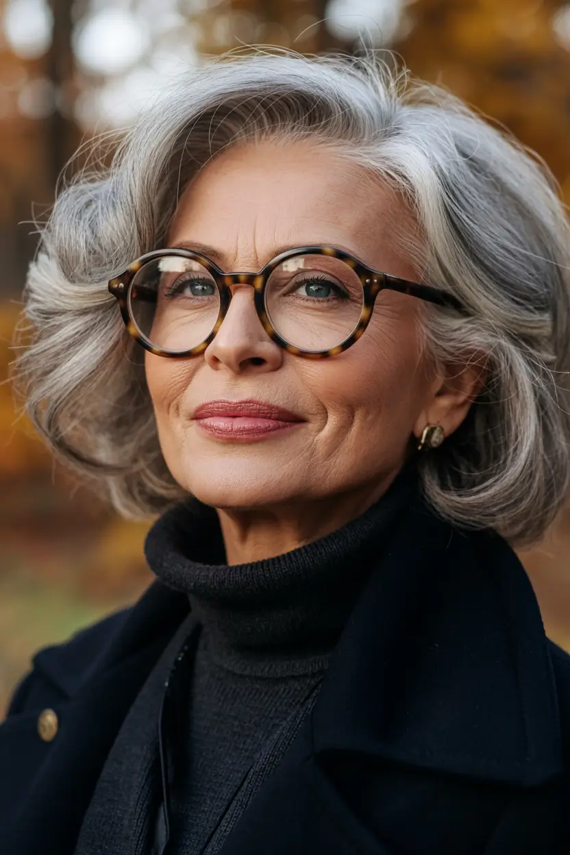 Fall haircuts for women over 60 Soft Silver Waves with Volume