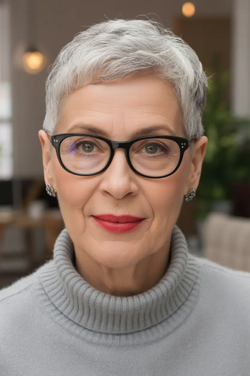Fall haircuts for women over 60 Soft Textured Pixie