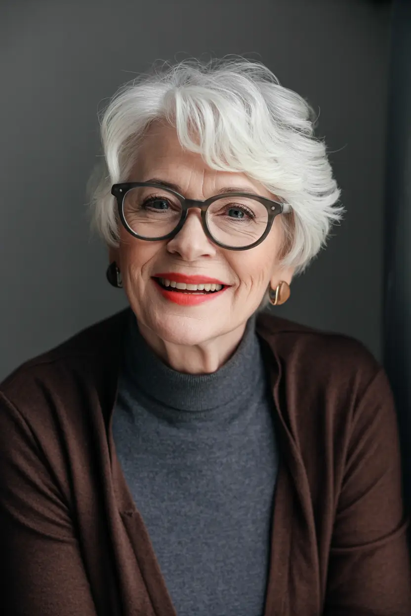 Fall haircuts for women over 60 Soft Feathered Crop