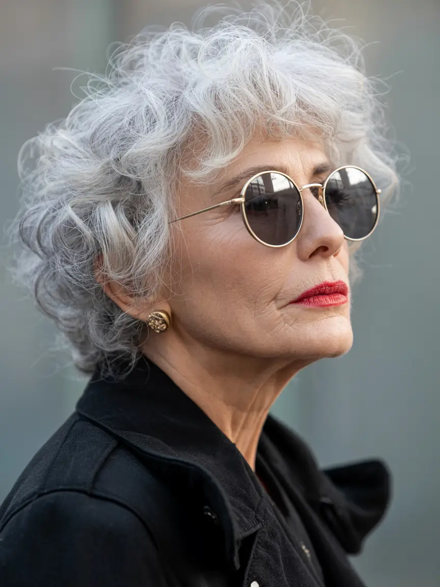 Fall haircuts for women over 60 Effortless Curly Crop