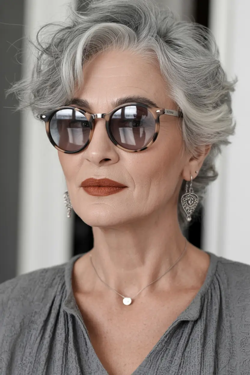 Fall haircuts for women over 50 Soft Silver Layers with Effortless Movement