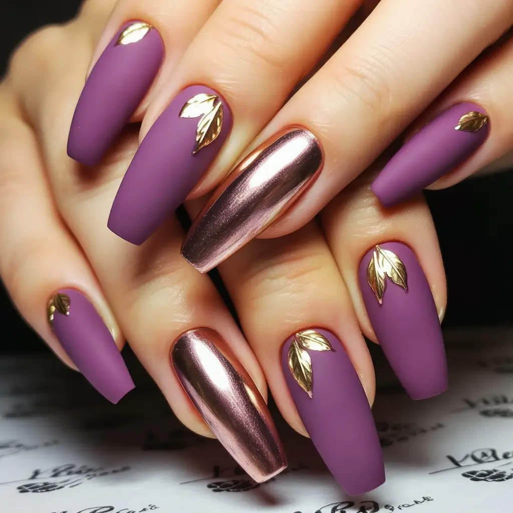 fall-nails-color-trends-2025-purple-matte-rose-chrome