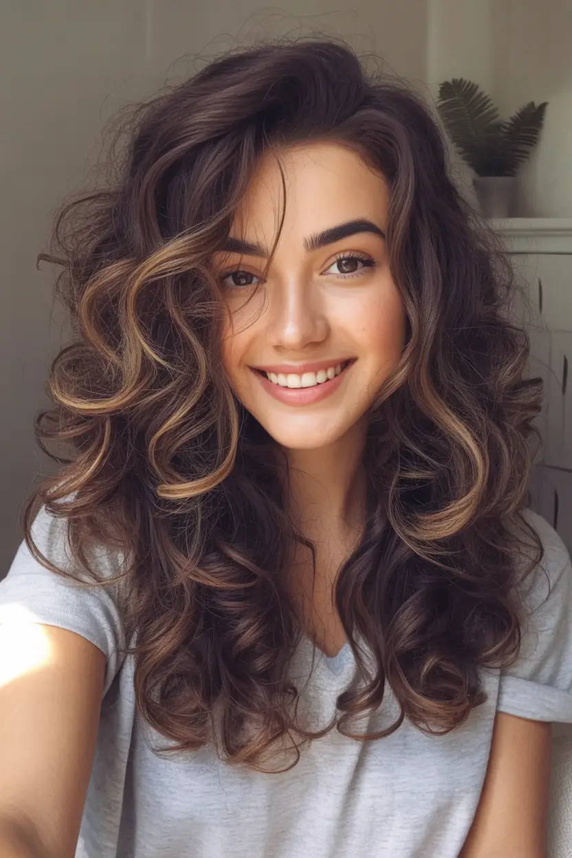 hair-color-for-brown-skin-Espresso-Curls-with-Honey-Ribbons