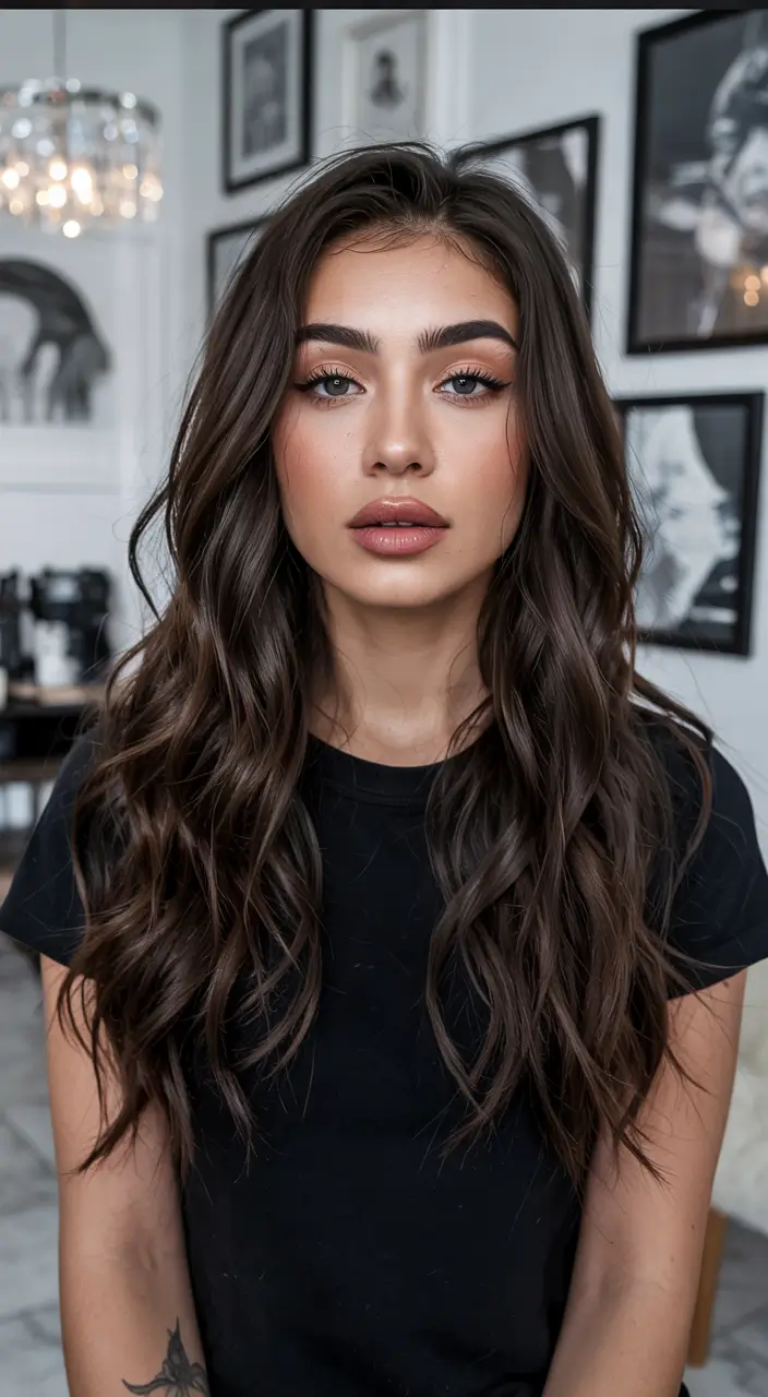 hair-color-for-brown-skin-Espresso-Layers-with-Dimensional-Shine
