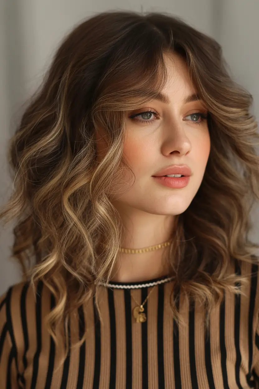 Fall Hair Color Ideas for Deep Skin Warm Mocha Balayage with Volume Layers