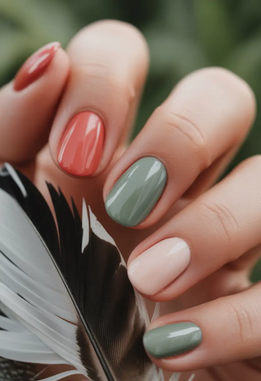 fall nail colors for fair skin earthy green coral balance