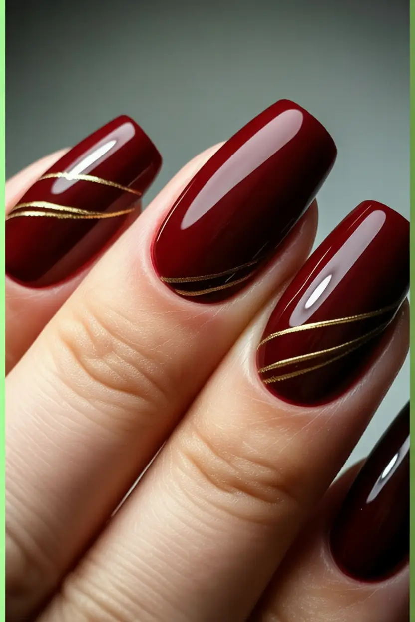 fall nail colors for fair skin wine golden lines