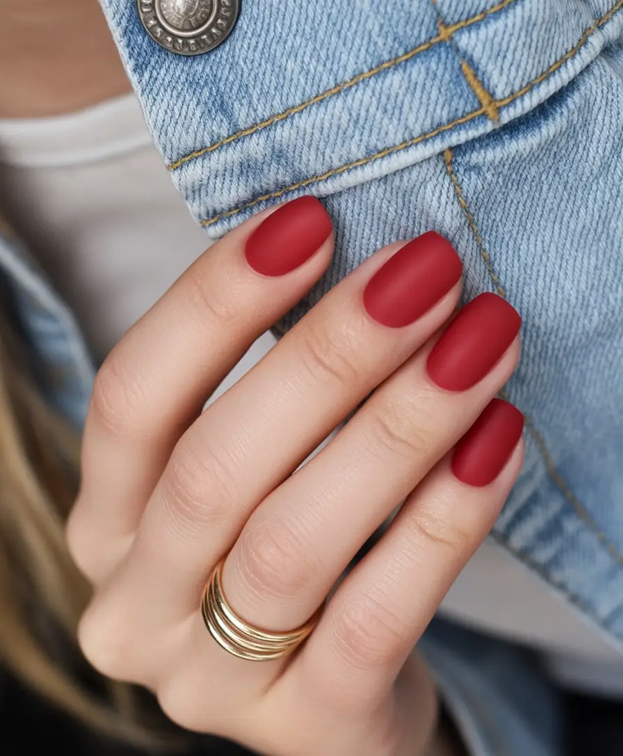 fall nail colors for fair skin matte brick red