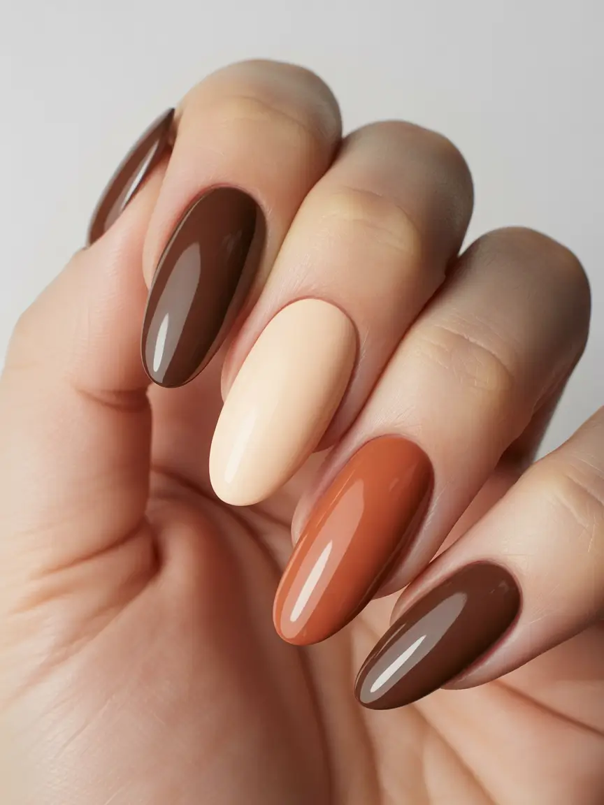 fall nail colors for fair skin caramel mocha gradient