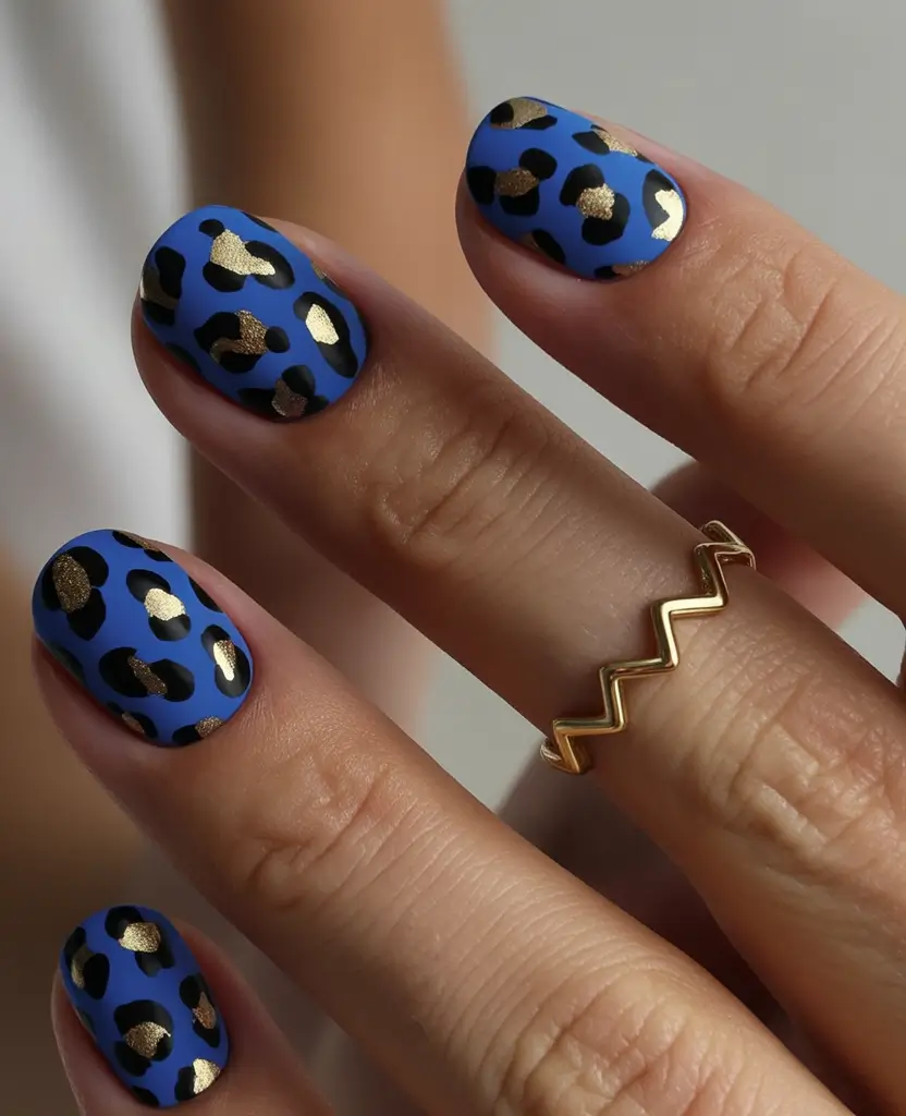 Fall nail colors for medium skin Blue Leopard Luxe