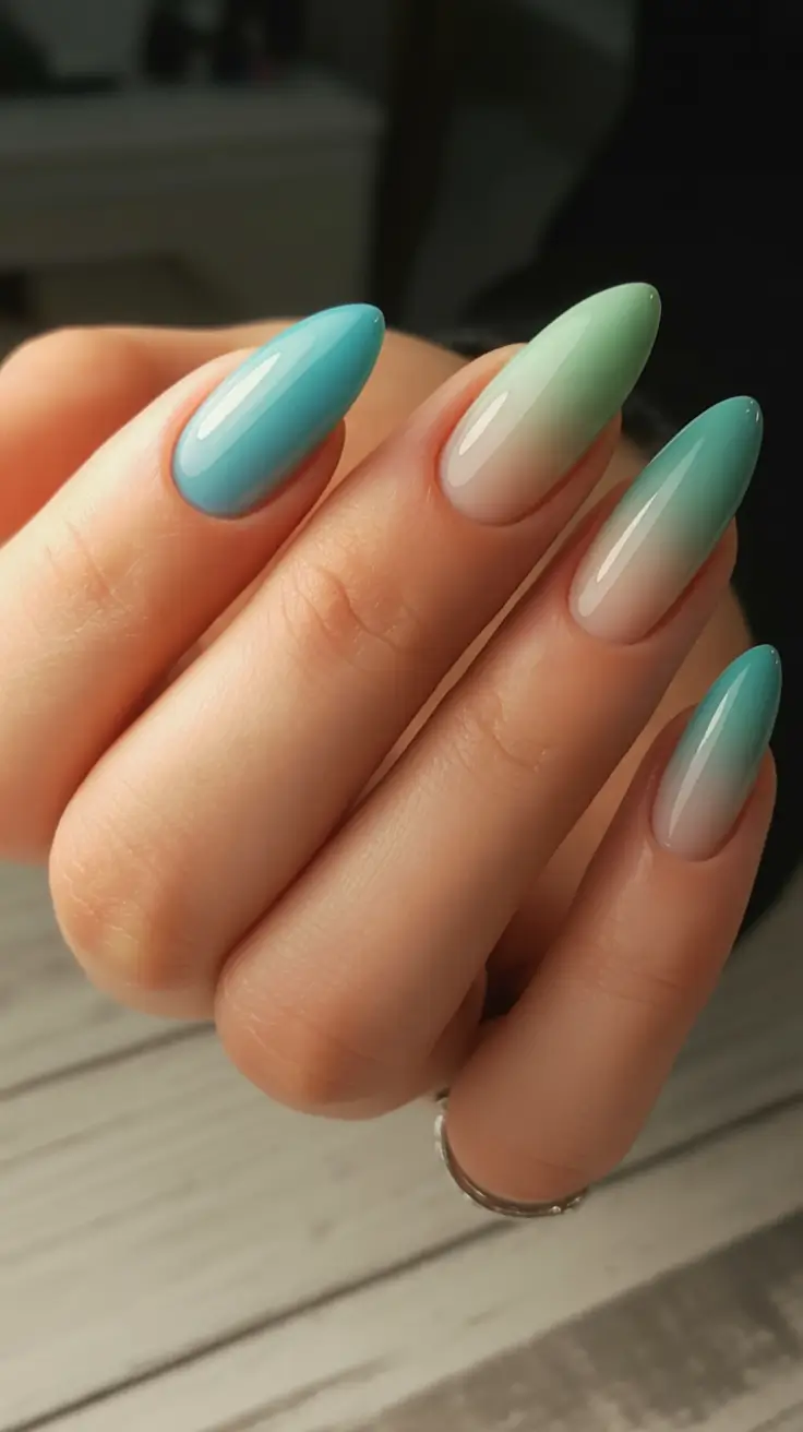 Fall nail colors for medium skin Aqua Fade Dreams