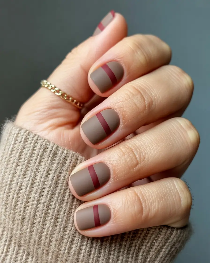 Fall nail colors for medium skin Minimal Stripe Contrast
