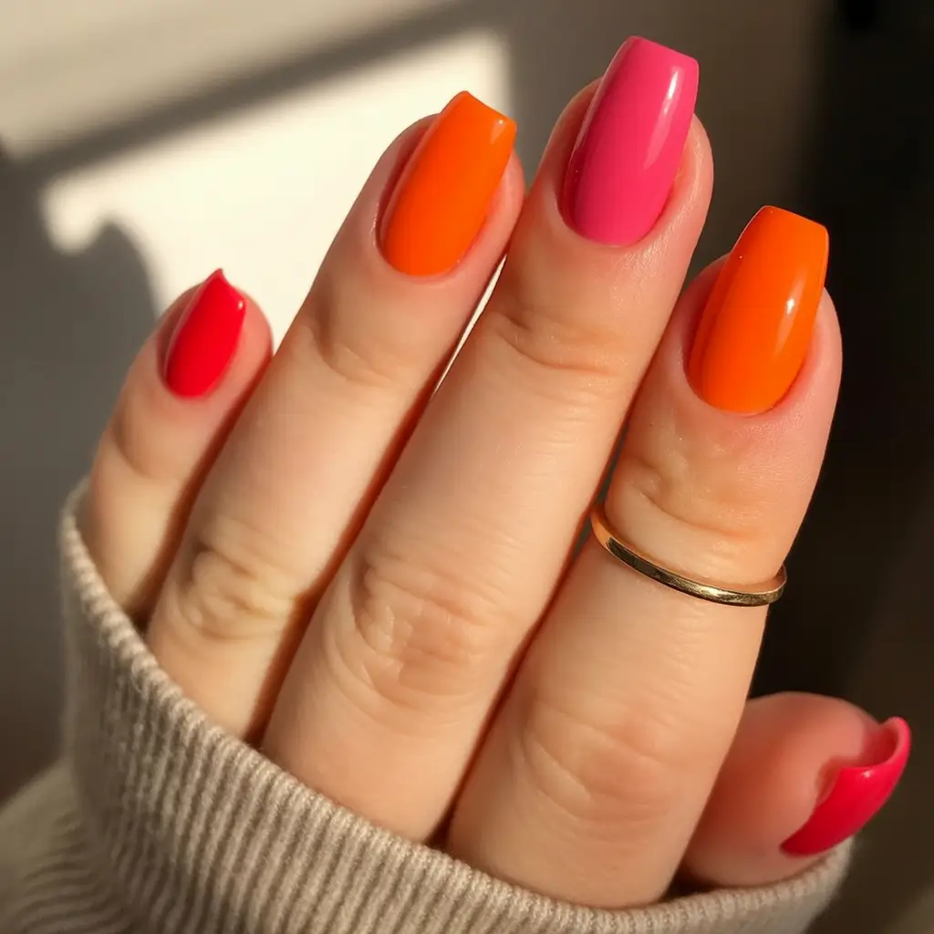 Fall nail colors for medium skin Vibrant Citrus Pop