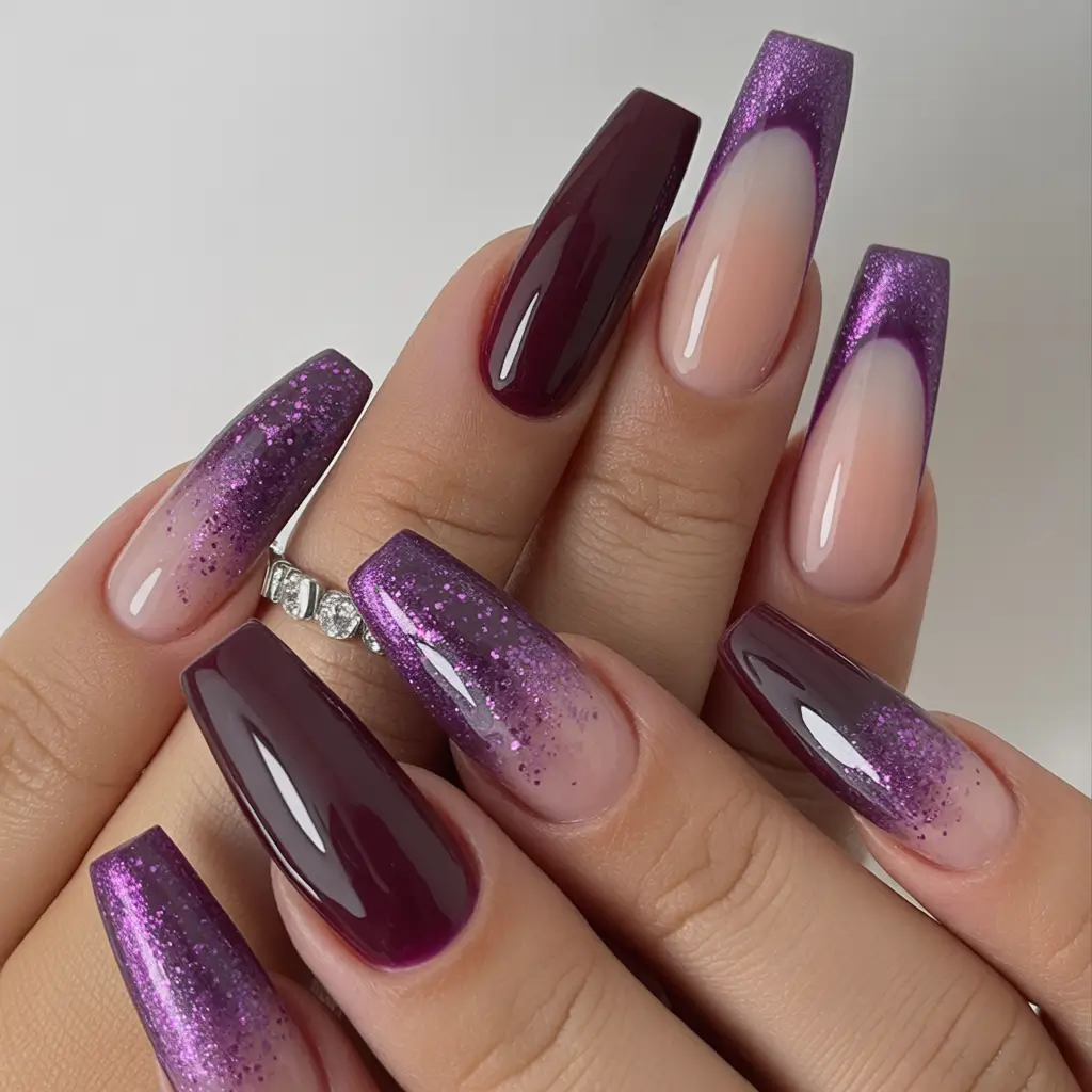 Fall nail colors for medium skin Amethyst Ombre Glam