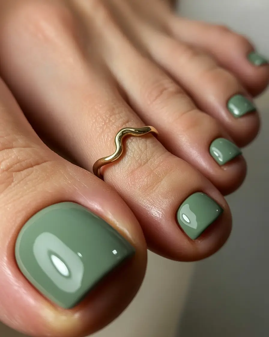September toe nails Soft Sage Serenity