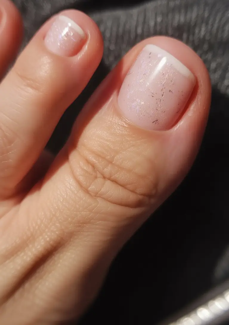 September toe nails Delicate Holographic Whisper