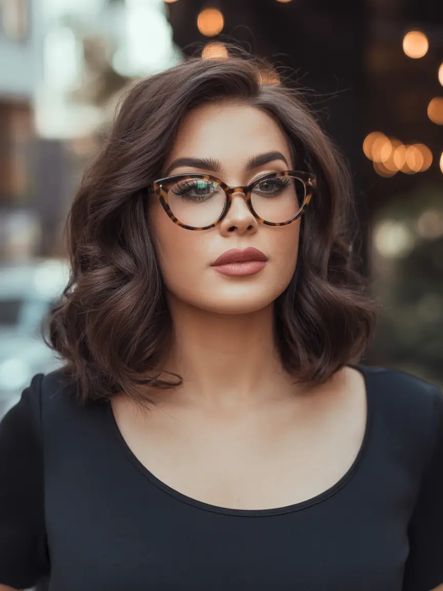 Fall haircuts for women over 40 Glossy Voluminous Lob with Deep Side Part