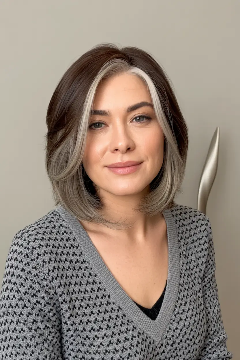 Fall haircuts for women over 40 Bold Money Piece Bob