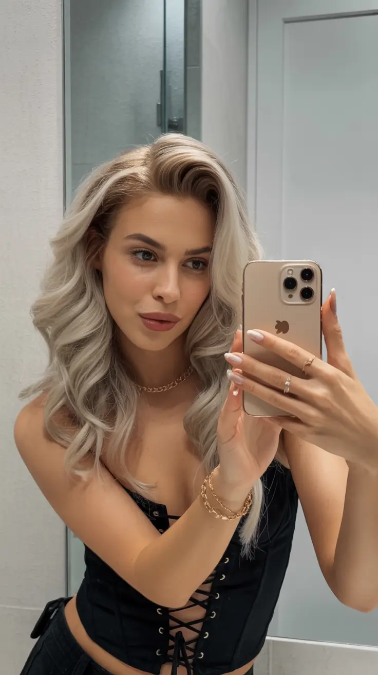 cute-fall-hairstyles-Voluminous-Silver-Blonde-Curls