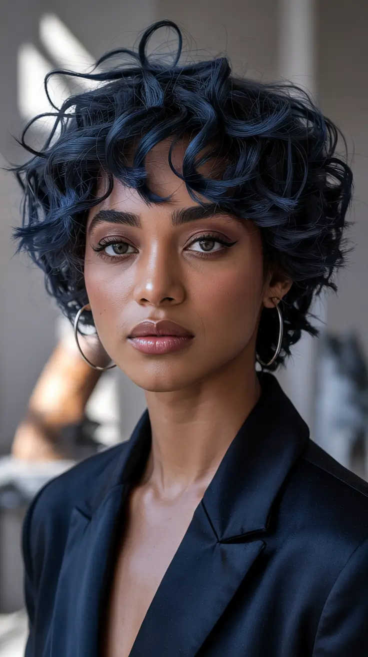 cute-fall-hairstyles-Short-Navy-Curls-with-Edge