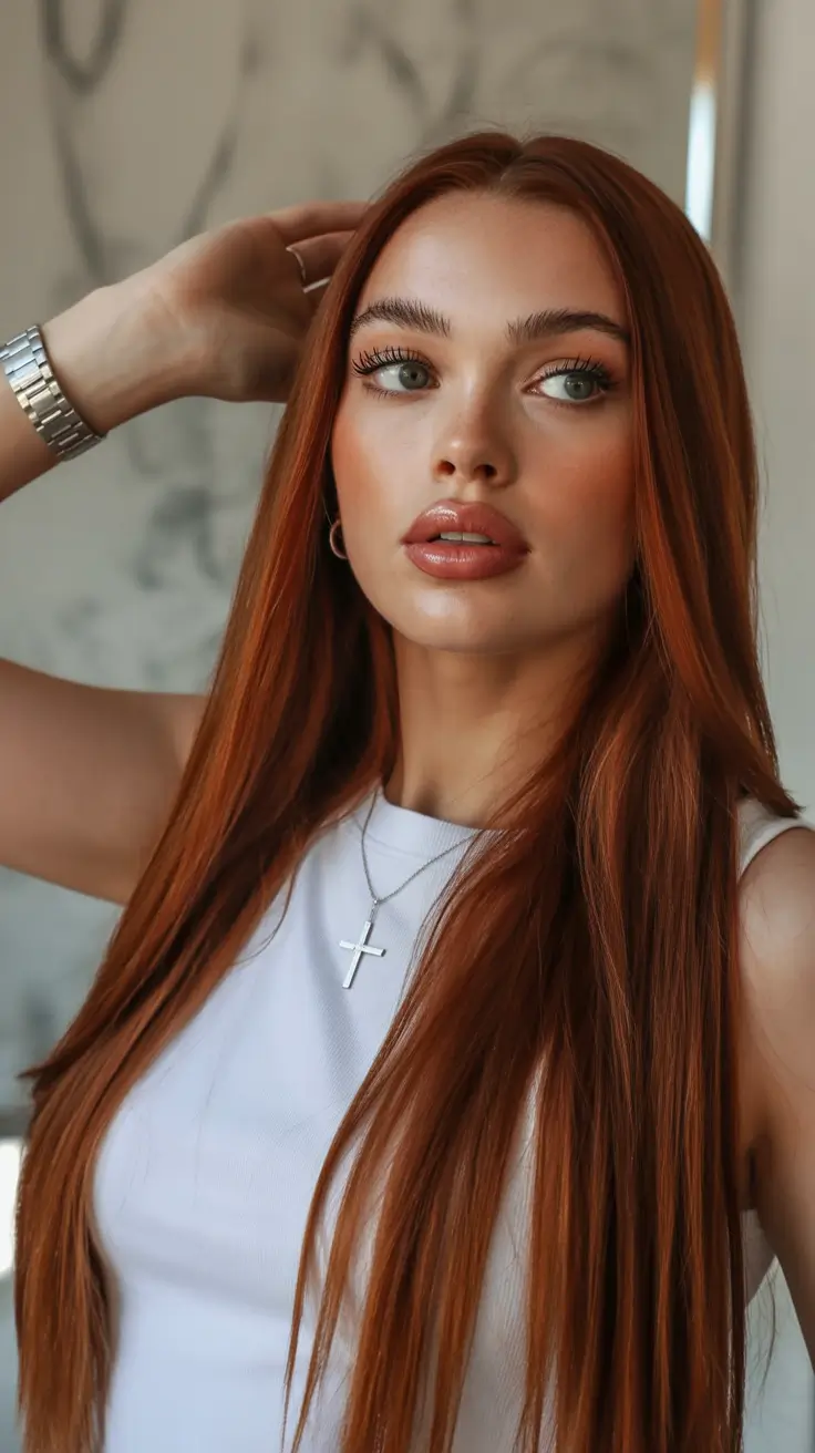 September haircuts Copper Sleek Length