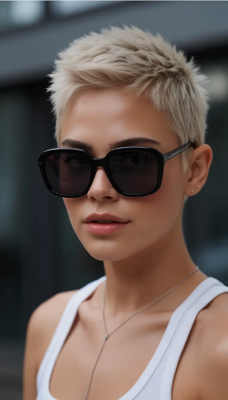 September haircuts Platinum Crop With Sporty Edge