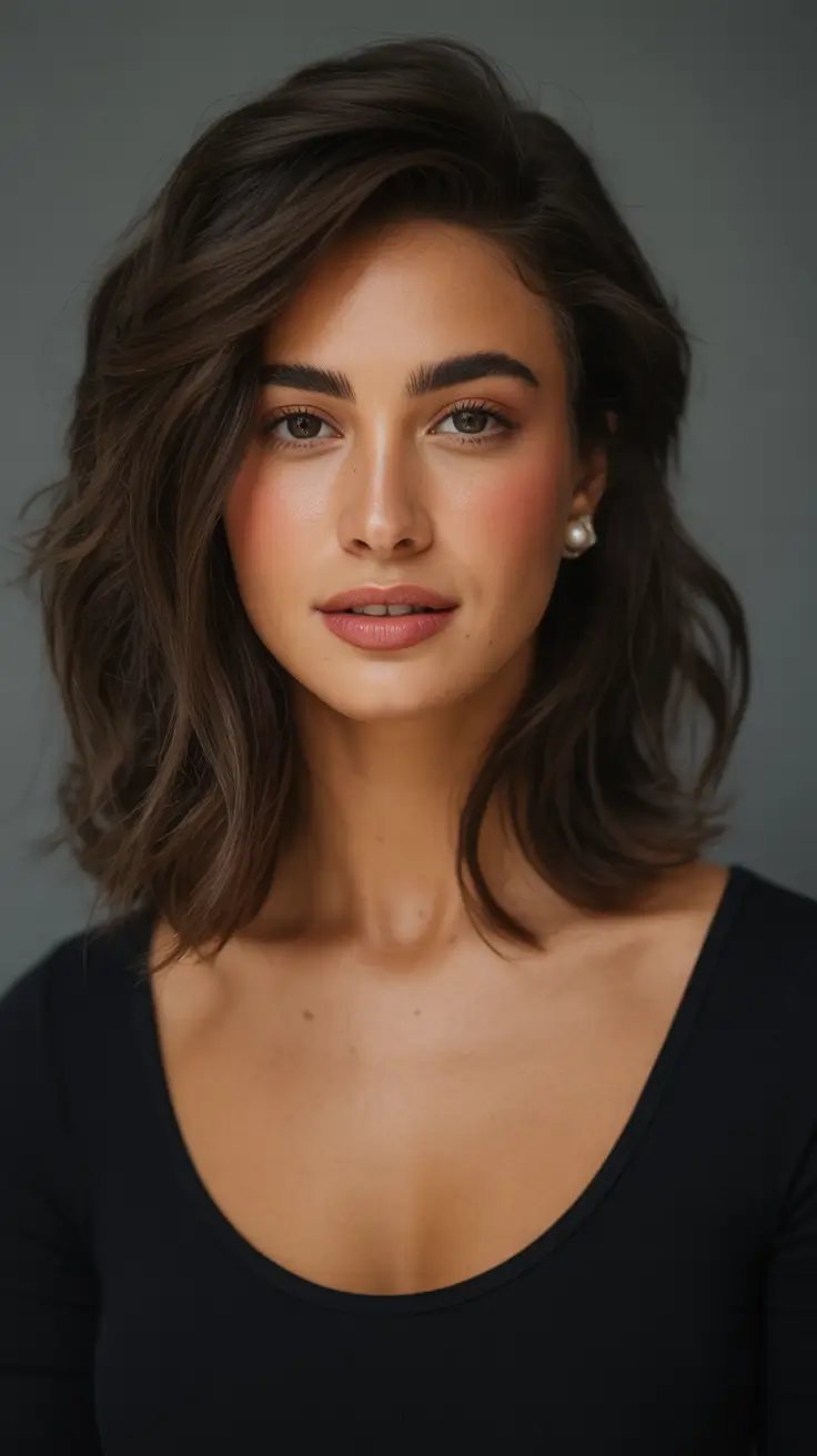 Fall Oval Face Haircuts Effortless Brushed-Out Waves