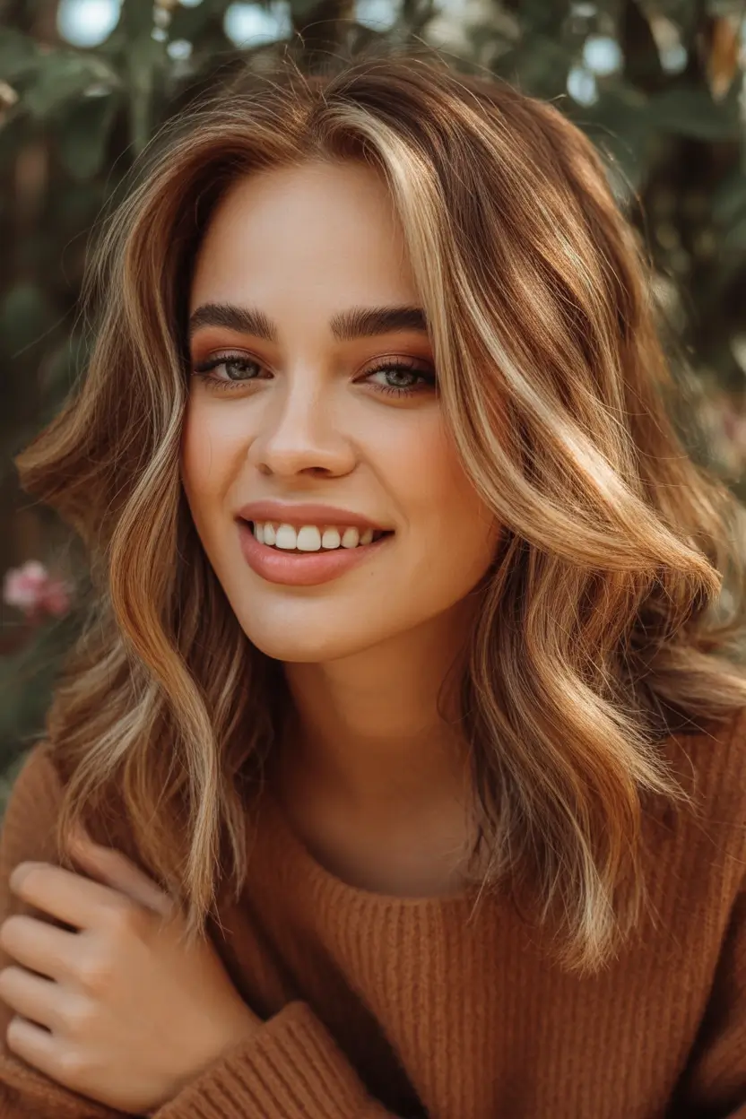 Fall Oval Face Haircuts Golden Lived-In Waves