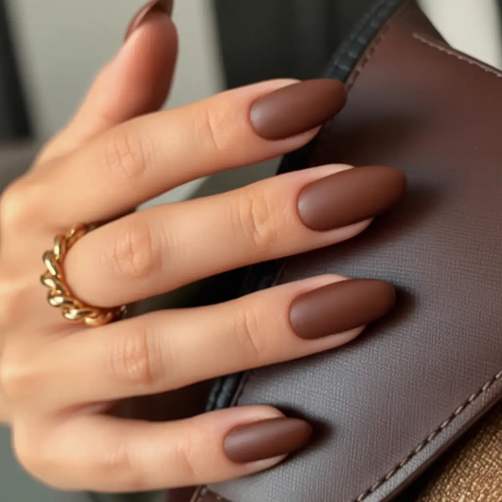 September nails color Matte Mocha: Cozy Chic in a Single Swipe