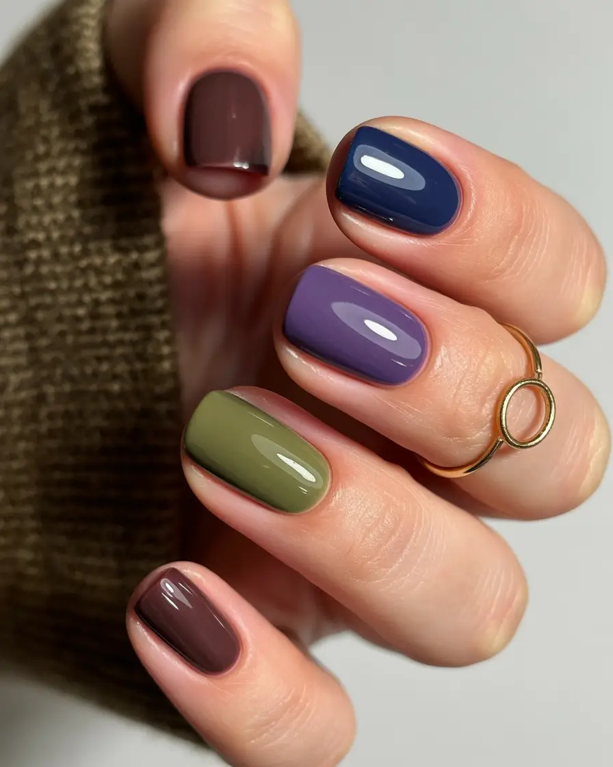 September nails color Muted Rainbow: When Neutrals Get Playful