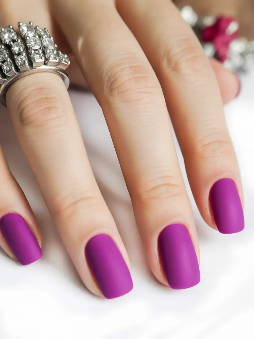 September nails color Plum Punch: Matte, Moody, and Unapologetically Bold