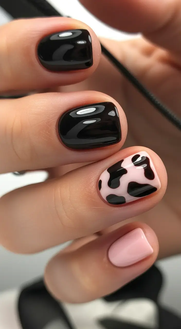September nails color Cow Print Revival: Playful But Polished