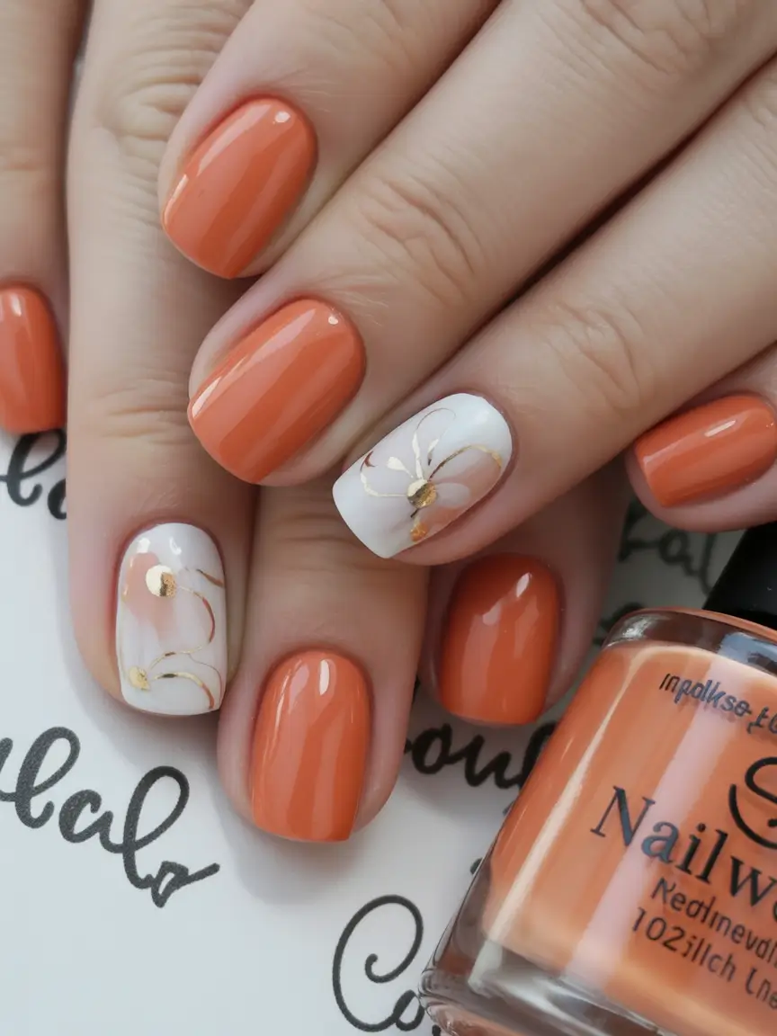 September nails color Mandarin Bloom: A Fresh Take on Fall Orange