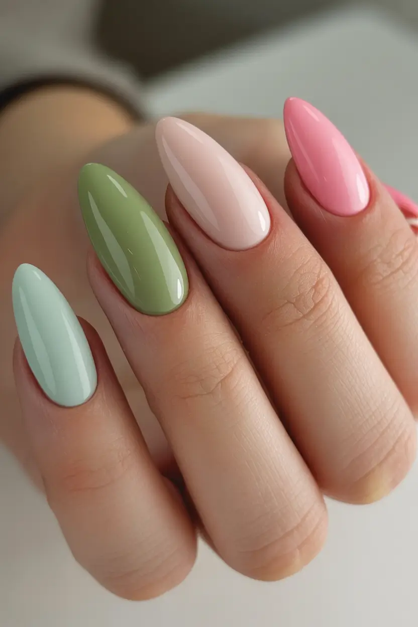 September nails color Glossy Pastel Fade: Holding Onto Softness as the Season Turns