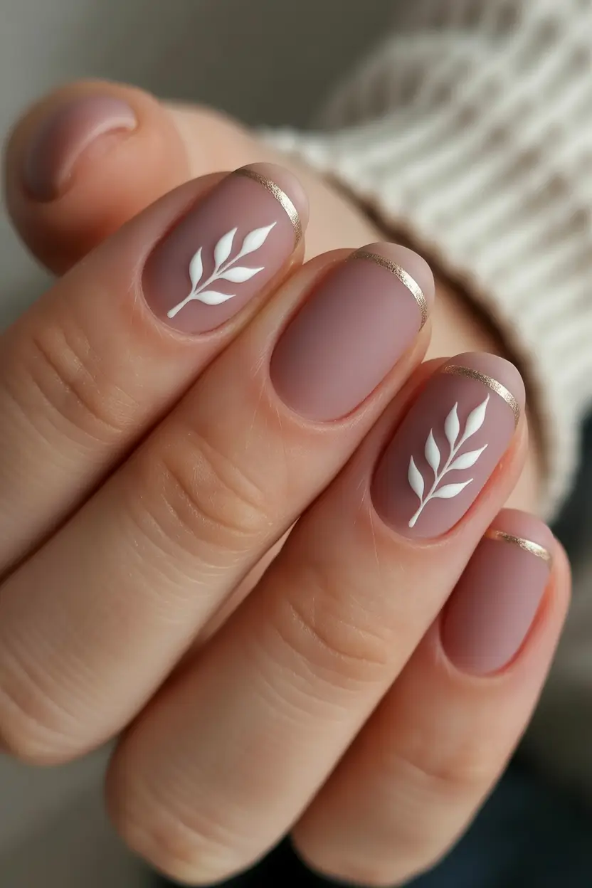 September nails color Delicate Latte Leaf: The Soft Side of Autumn Neutrals