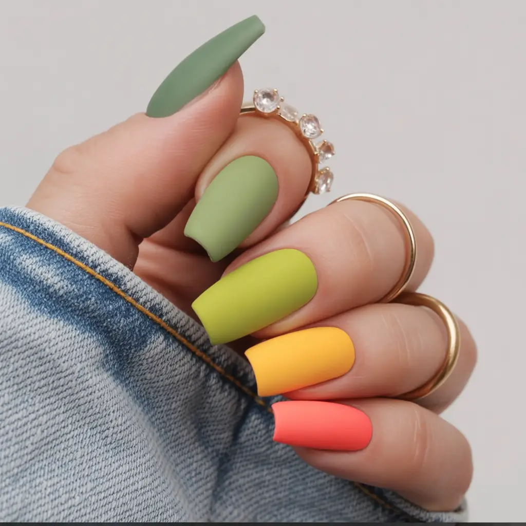 September nails color Muted Neons: When September Plays in Color