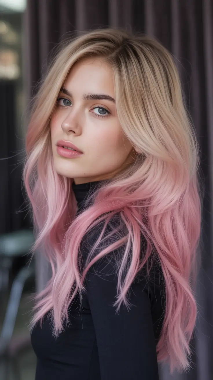 September hair color ideas - fall trends for 2025—Vanilla-to-Cotton-Candy Melt